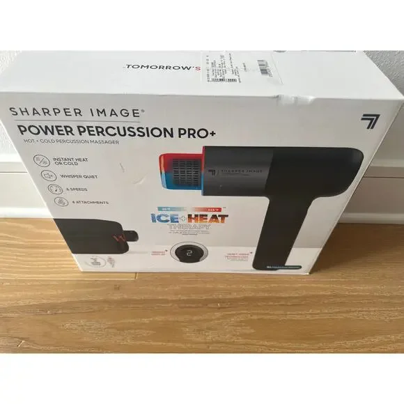 Sharper Image - Powerboost Pro+ Hot and Cold Percussion Massager - Black - Picture 1 of 8